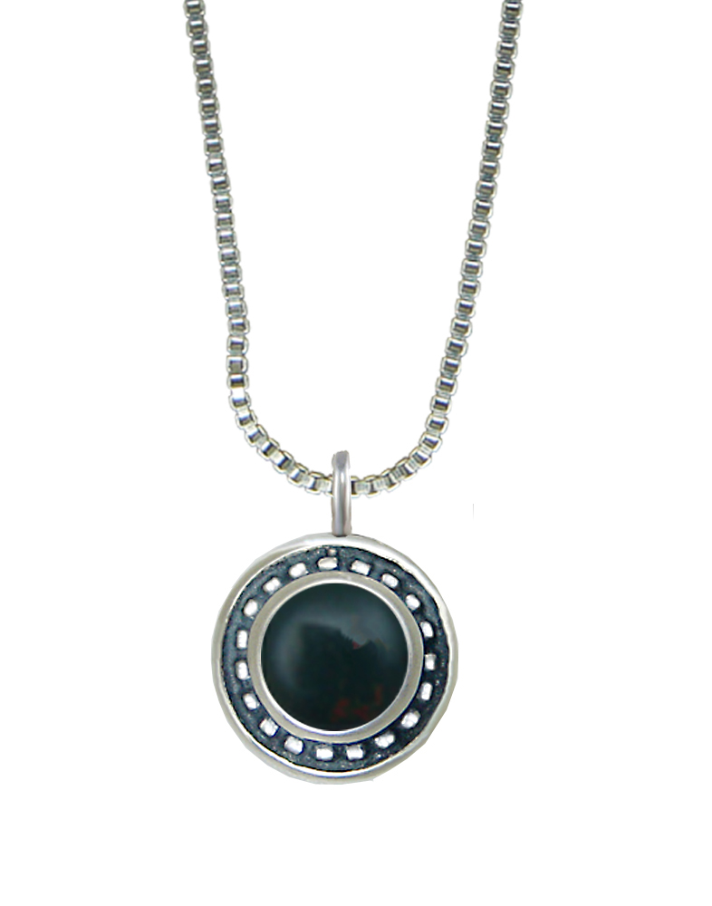 Sterling Silver Little Bloodstone Pendant Necklace